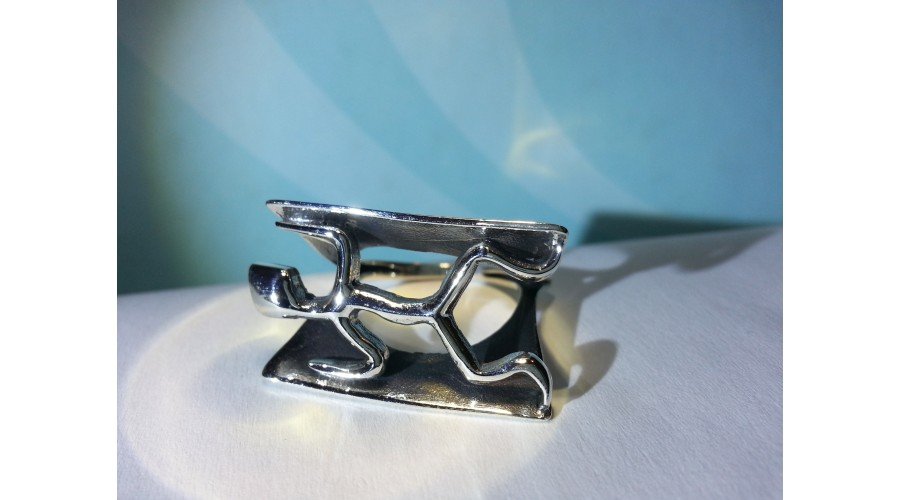 Сребърен пръстен „Човека-гущер“