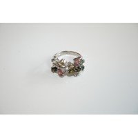 Сребърен пръстен с турмалин Пеперуда