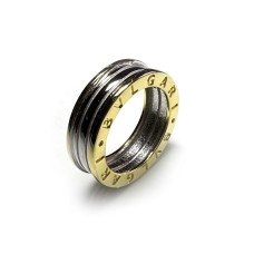 Сребърна Халка Пружина BVLGARI с жълта позлата